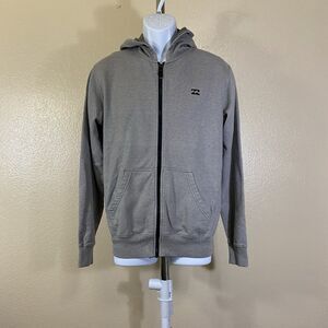 Men’s Guy Billabong Zip-up Fleece Hoodie Heather Gray Logo New $59